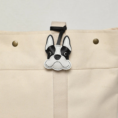 Leather Bag Charm No Face Keychain Black Cozy Cute Gift