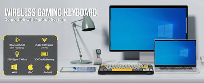 Mechanical Keyboard 68Key Wireless Bluetooth RGB Hall Effect