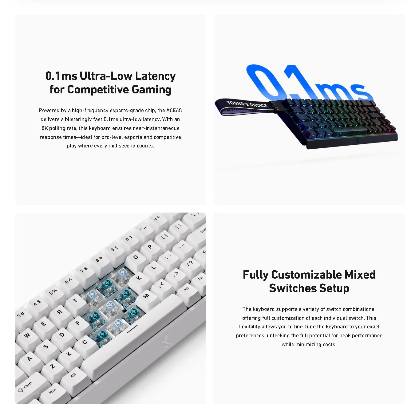 Hall Effect 68 Key Magnetic Gaming Keyboard Topographic RGB