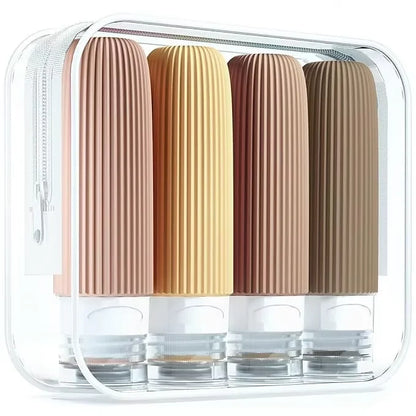 Silicone Travel Bottles Set Leakproof Refillable Squeeze Containers For Shampoo Conditioner Lotion 90ml
