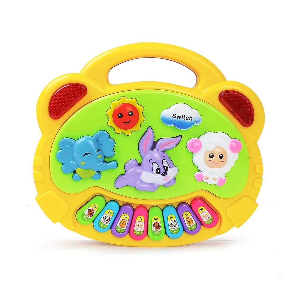 Elephant Rabbit Kids Piano Keyboard Game with Animal Sounds, Light Music Educational Toy, Baby Gift