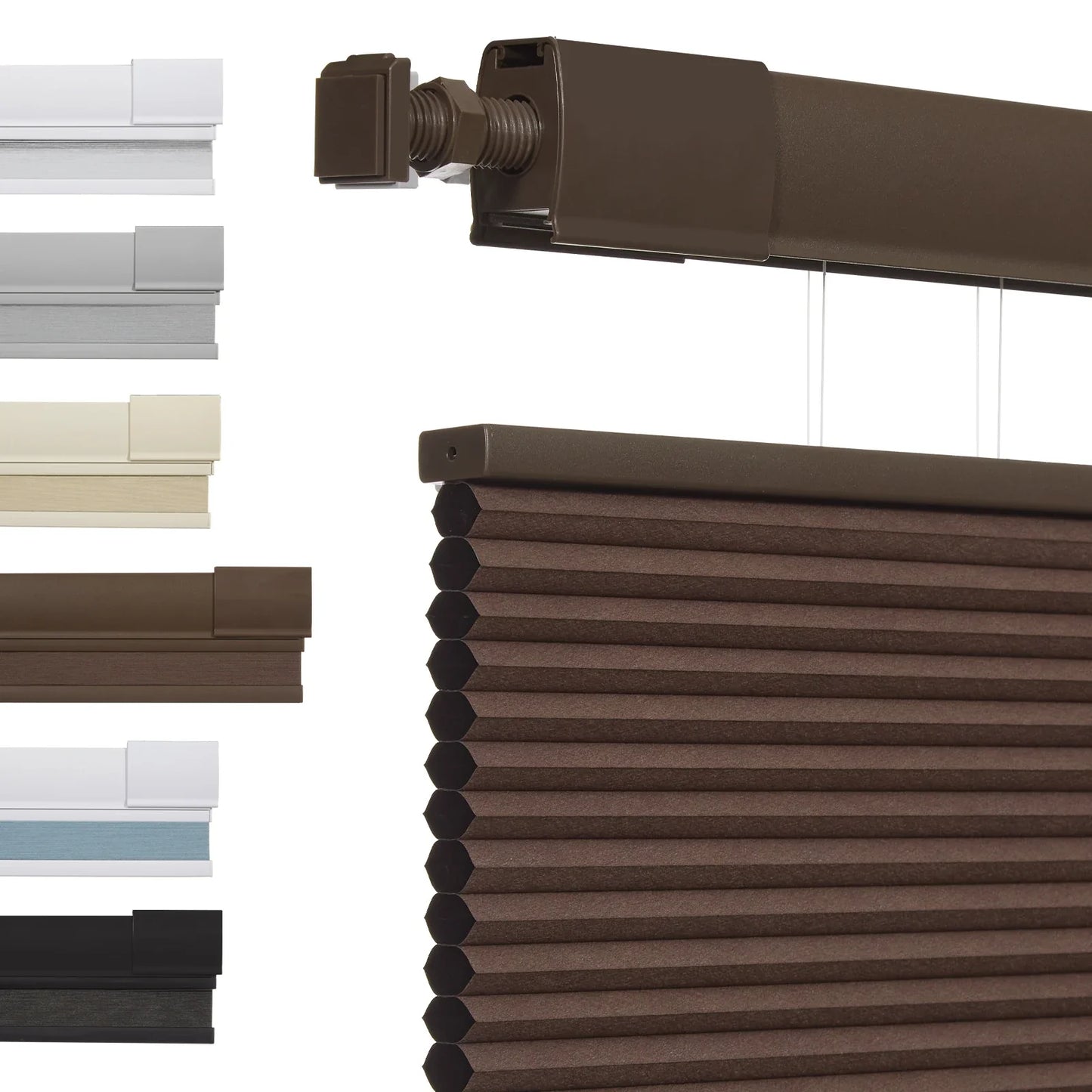 No Drill Honeycomb Blinds Cordless Thermal Insulated 1" Cell Fabric