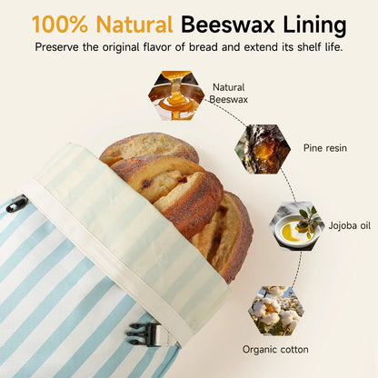Beeswax Bread Bags 2-Pack Oxford Cloth – Eco-Friendly Reusable Food Storage Fermentation Bags 2026