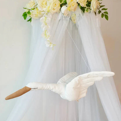 Plush Swan Wall Hanging Mobile Soothing Pillow Nursery Decor Fall 2025 Boho Kids Room Calming Accent