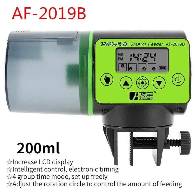 Automatic Fish Feeder 200g Reservoir Plastic Aquarium Feeder Fall 2025 Timed Hands Free Feeding