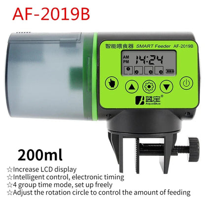 Automatic Fish Feeder 200g Reservoir Plastic Aquarium Feeder Fall 2025 Timed Hands Free Feeding