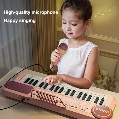 Kids Piano Keyboard Toy With Microphone 37 Keys Educational Musical Toy Back To School 2026 Gift Idea