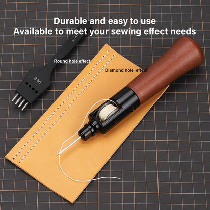Leather Sewing Kit – Premium Hand Stitching Awl Tools Set for DIY Leather Craft and Canvas Repair, Fall 2026 Gift