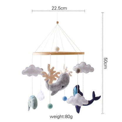 Wooden Baby Mobile Natural Wood Newborn Crib Mobile 0-12 Months Nursery Decor Newborn Gift 2025 Soothing Music
