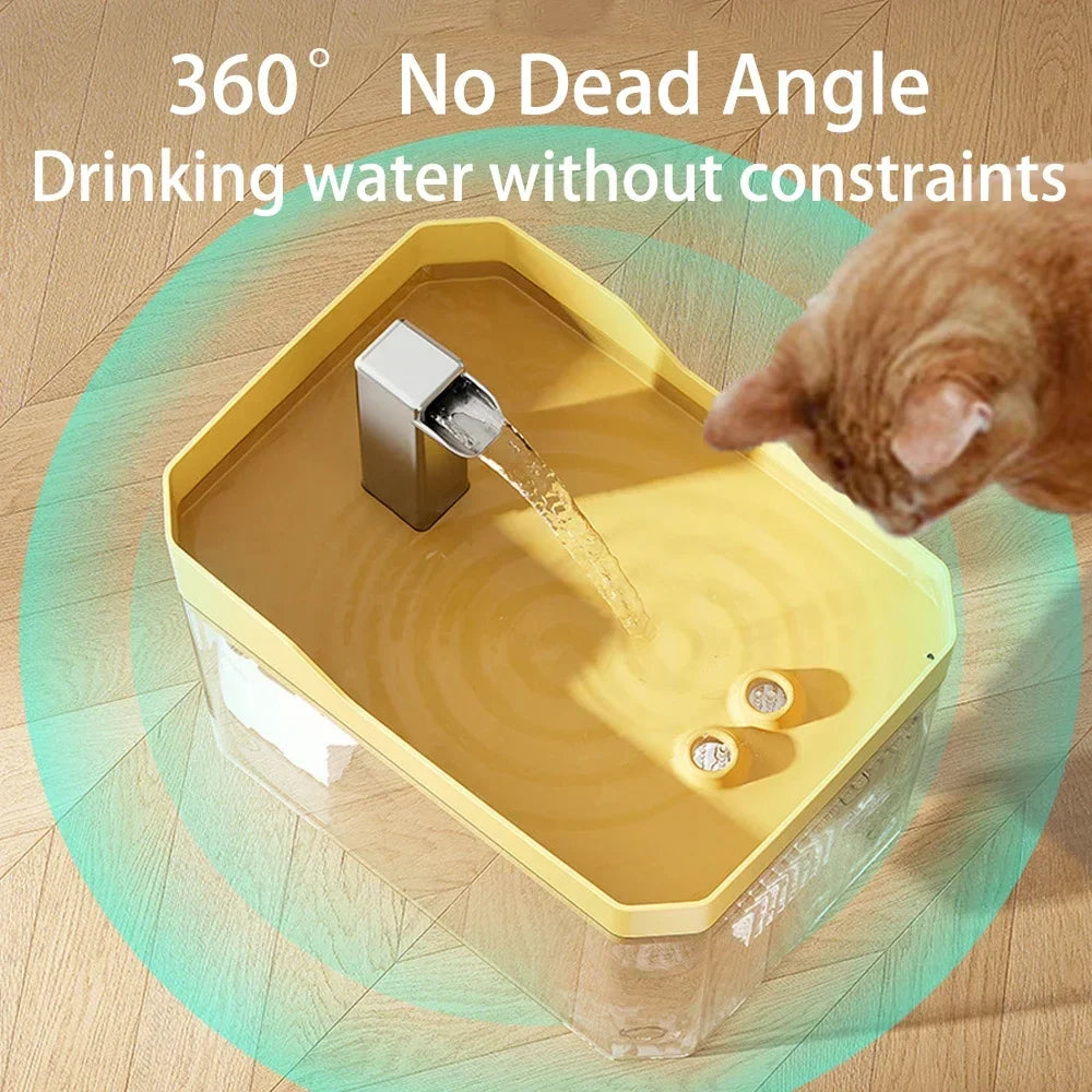Cat Water Fountain USB Transparent Reservoir Auto Filtered Pet Drinker Fall 2025 Quiet Anti Dry Pump