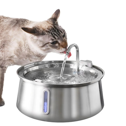 Stainless Steel Cat Water Fountain 4L - Automatic Multi-Layer Filtration Pet Drinking Dispenser