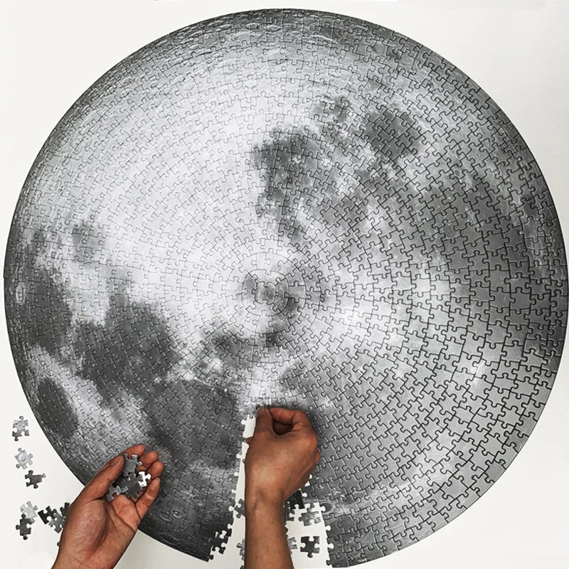 Puzzle 1000 Piece Round Moon Puzzle Space Themed Challenge Educational Gift For Space Lovers Family Fun