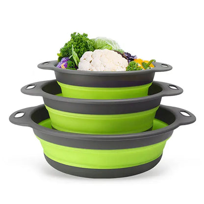 Foldable Colander Set Self-Draining Over Sink Kitchen Strainer Spring 2026 Easy Storage