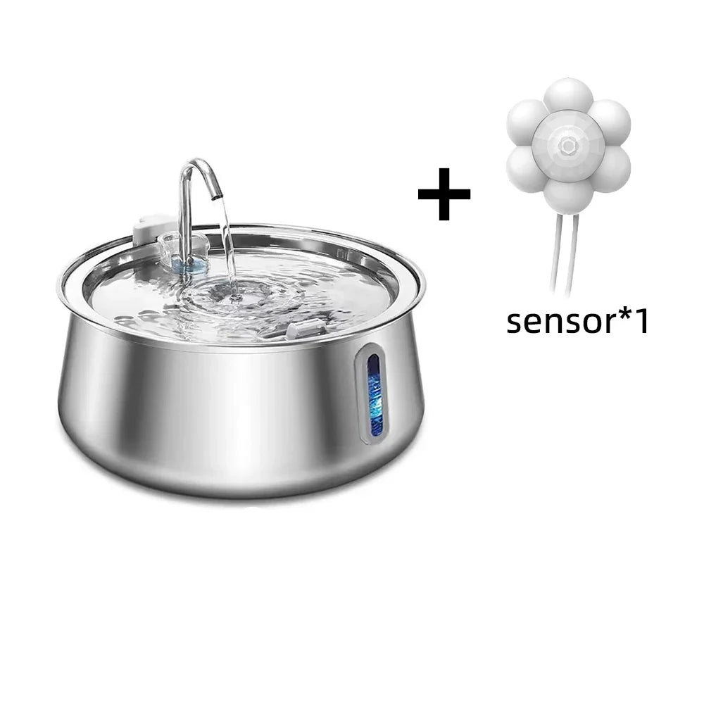 Stainless Steel Cat Water Fountain 4L - Automatic Multi-Layer Filtration Pet Drinking Dispenser