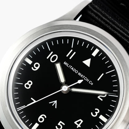 36mm Field Watch Sapphire Crystal VH31 Sweep Quartz