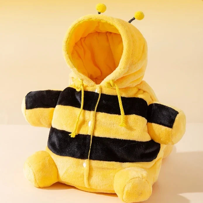 Cute Pet Carrier Bag - Soft Warm Carrier for Cats, Autumn & Winter Outings, Cozy Bee House Toy, Pet Clothes