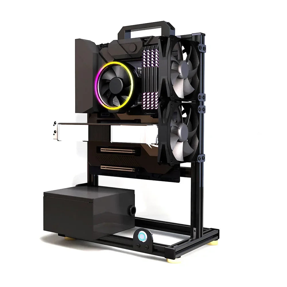 Open Frame Aluminum PC Case Rack EATX Water Cooling
