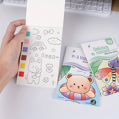 Watercolor Painting Book With Pen Self Contained Water Colors Art Kit For Kids Back To School 2025 Gift