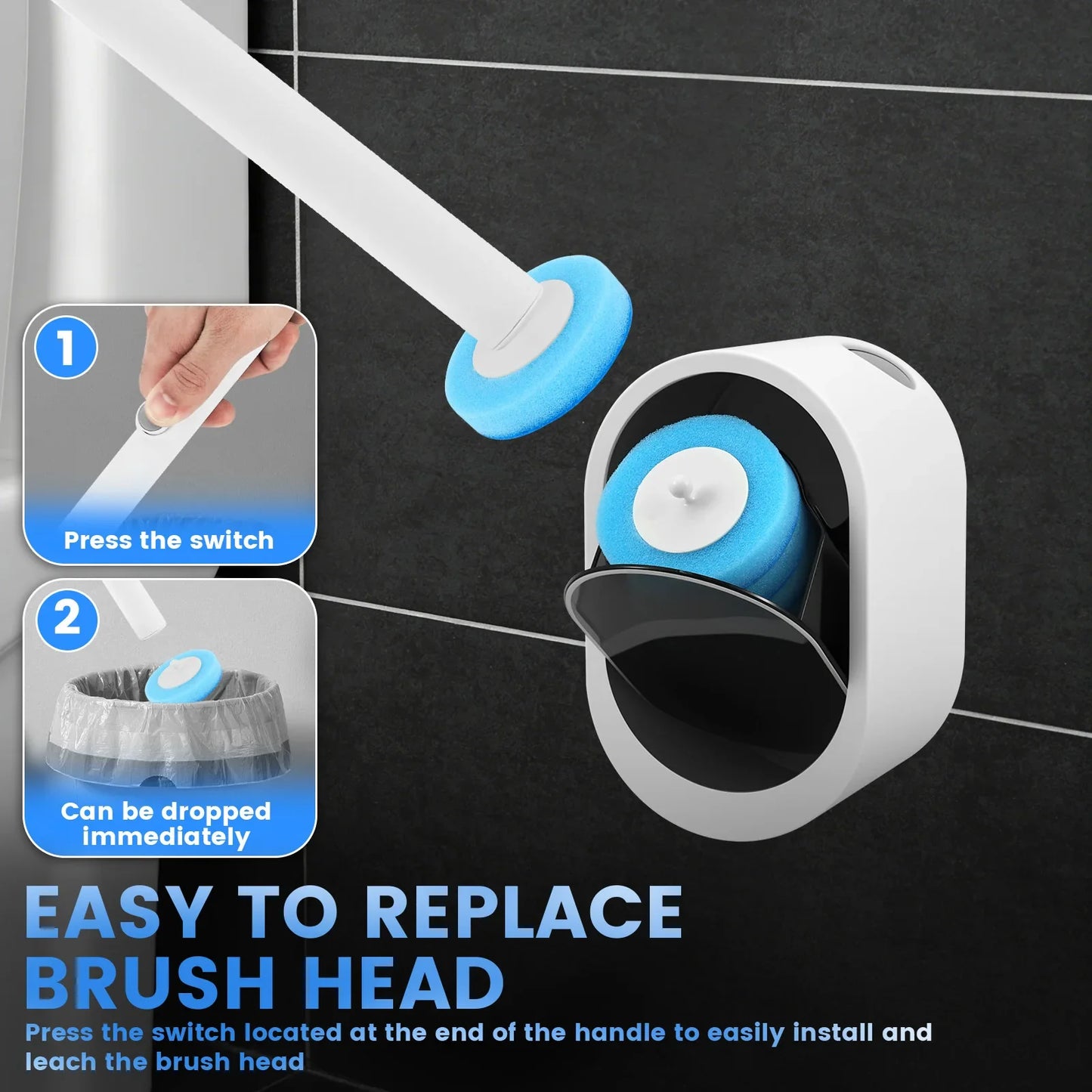 Disposable Toilet Brush Set Wall Mounted Long Handle Hygienic Bathroom Cleaning Kit With 16 Refill Heads Fall 2026