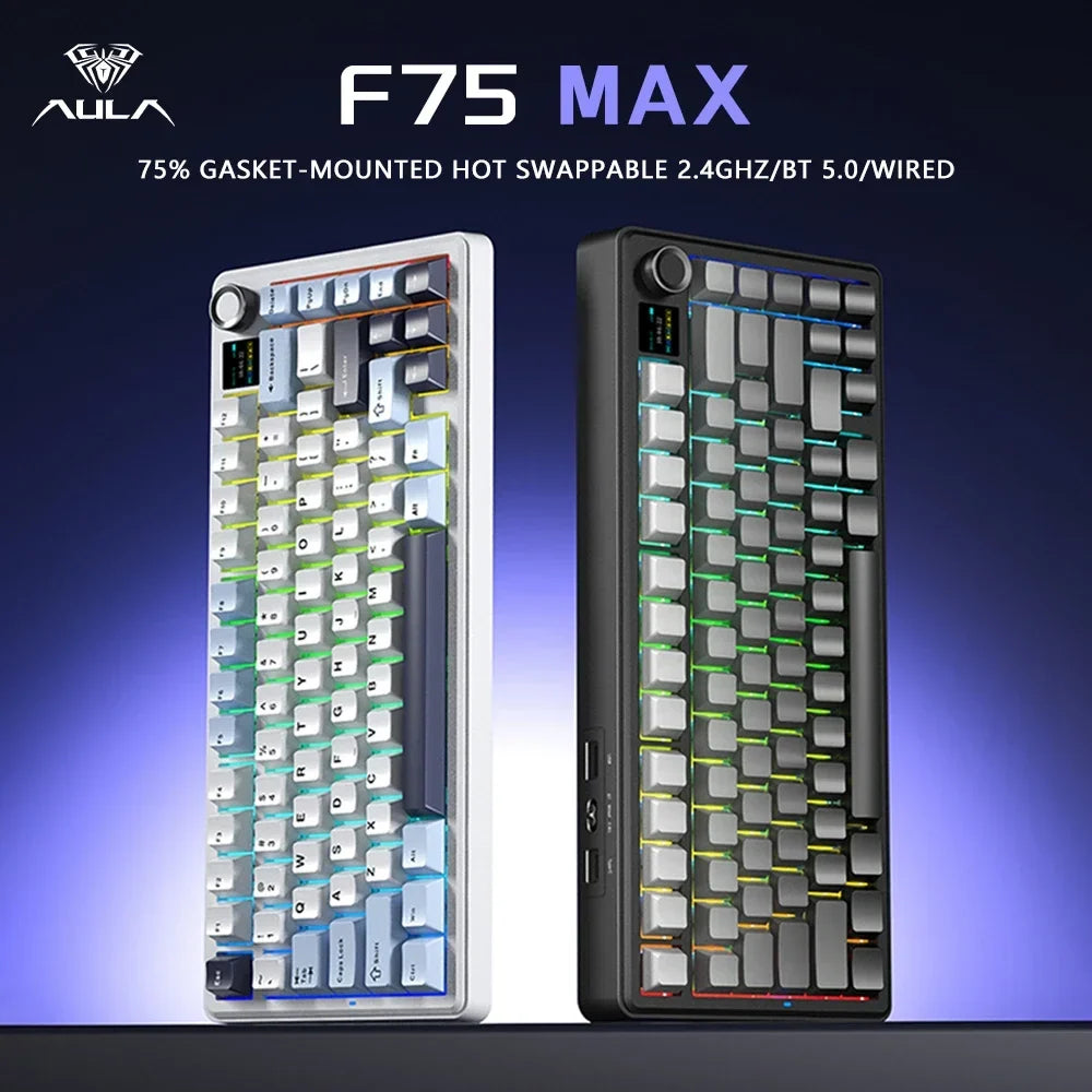 Gaming Mechanical Keyboard 75% Hot Swap RGB TFT Wireless