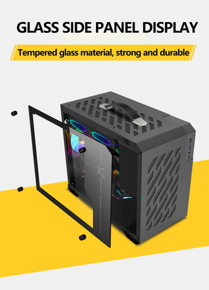 Mini ITX Case Glass Side 240mm Watercooling Portable