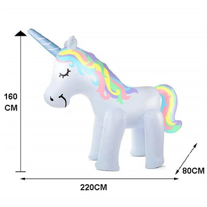 Inflatable Unicorn PVC Giant Water Spray Pool Float Kids Summer 2025 Backyard Party Splash Toy