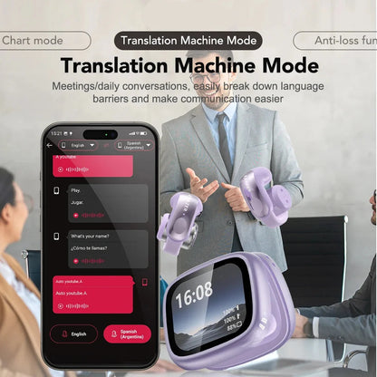 Wireless Earbuds Open-Ear Translation Earphones Real-Time Language Translate 135 Languages For Travel, Office Fall 2026