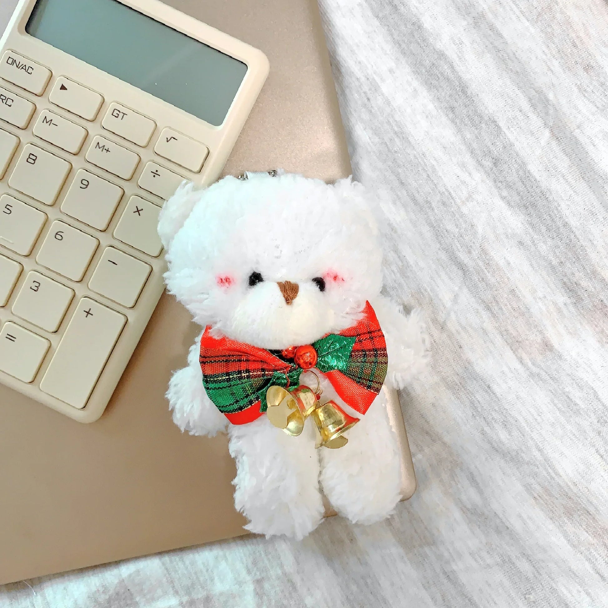 Variant image for Cute 12cm Plush Rabbit Keychain Doll - Soft Stuffed Animal Keychain Gift for Girls in Blush Pink-4