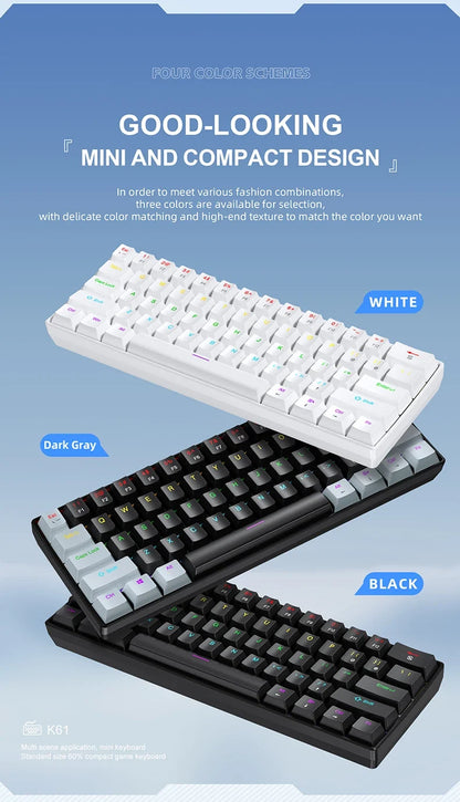 60 Percent Mechanical Mini Keyboard Wired RGB Portable