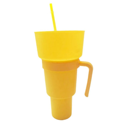 Snack Cup 2 In 1 Snack Bowl Tumbler Splash Proof Leakproof Popcorn Stadium Cup Movie Night Fall 2025