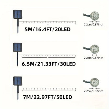 Solar String Lights Moroccan Ball LED Outdoor Waterproof 8 Modes Garden Party Christmas Decor 2026