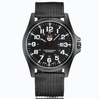 Watch Nylon Strap Quartz Military Style Durable