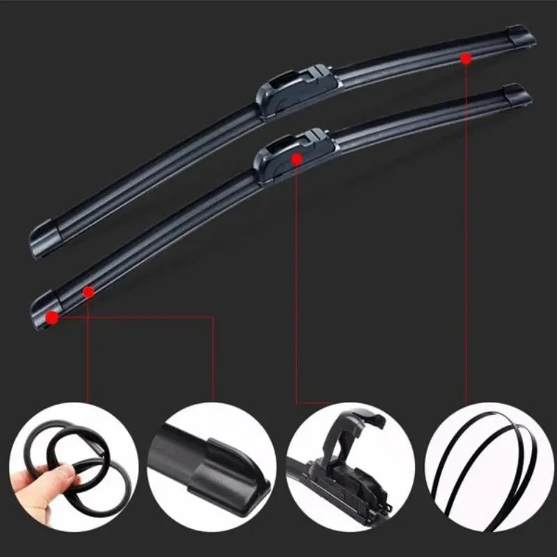 Car Windshield Wiper Blades U Type Universal Bracketless Frameless All Season 2026 Rain Ready