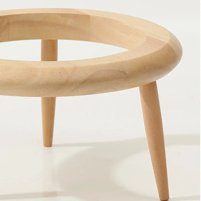 Cat Ceramic Bowl Set Height Adjustable Elevated Wooden Stand Double Food Water Bowls Fall 2025 Mess Free Feeding