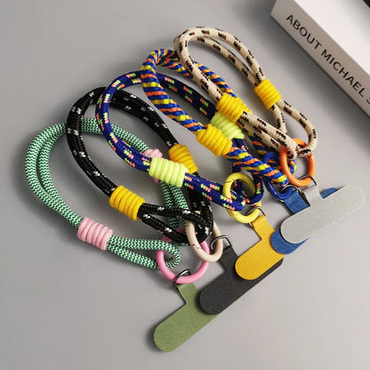 Universal Mobile Phone Lanyard with Anti-Loss Wrist Strap & Accessories - Stylish Two-Strand Design