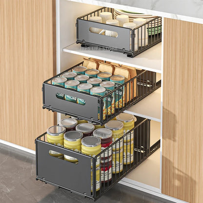 Pull Out Cabinet Organizer Slide Drawer Kitchen Rack