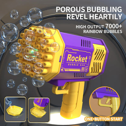 Electric 40-Hole Bubble Blaster Toy - Handheld Outdoor Fun for Kids, No Batteries or Bubble Solution Needed
