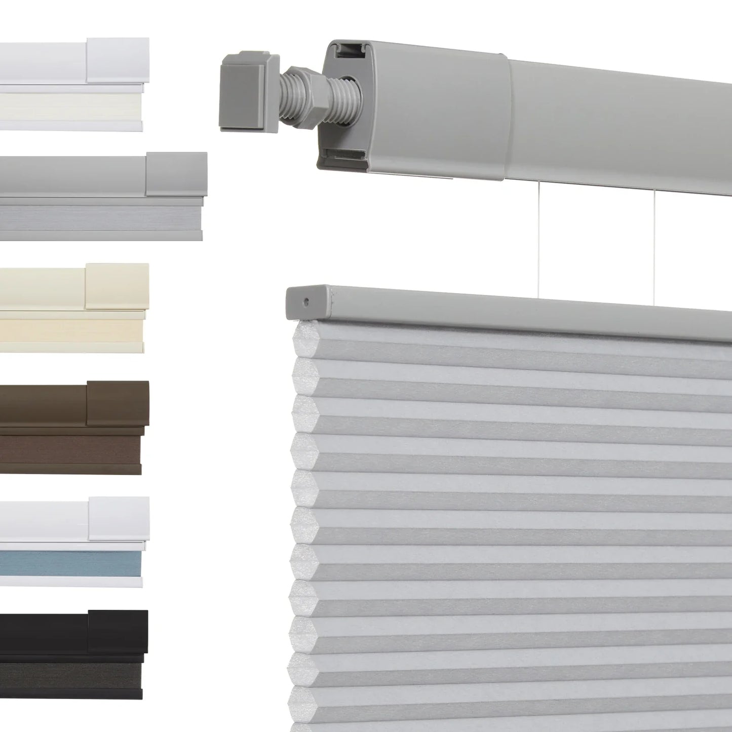 No Drill Honeycomb Blinds Cordless Thermal Insulated 1" Cell Fabric