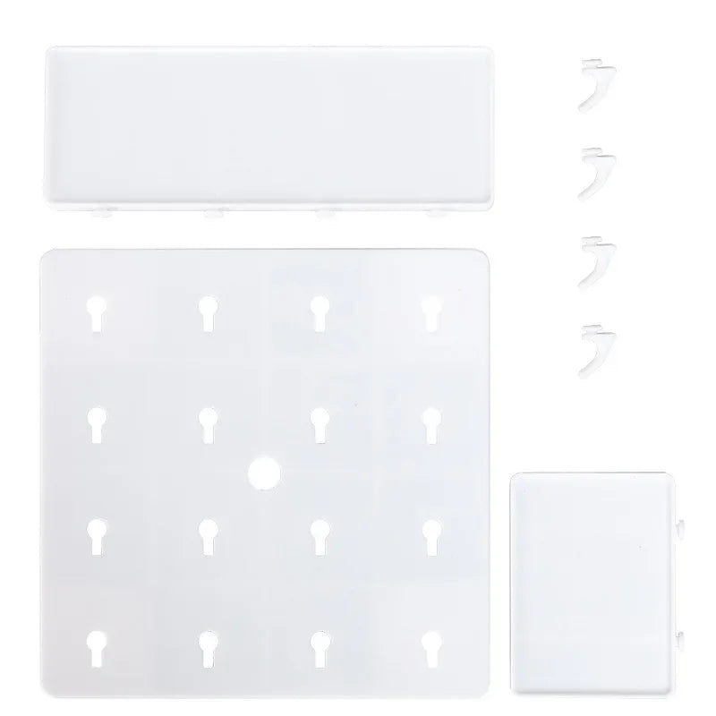 Punch-Free Wall Shelf Organizer with Home Organizers, No Drilling, Kitchen & Bedroom Pegboard Holder