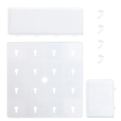 Punch-Free Wall Shelf Organizer with Home Organizers, No Drilling, Kitchen & Bedroom Pegboard Holder