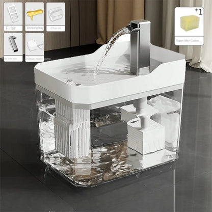 Cat Water Fountain USB Transparent Reservoir Auto Filtered Pet Drinker Fall 2025 Quiet Anti Dry Pump