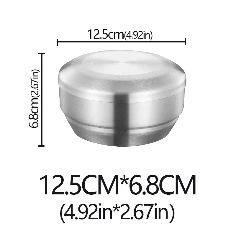 Stainless Steel Double Layer Rice Bowl With Lid Insulated
