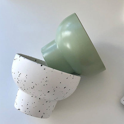 Ceramic Bowl 4 Inch Speckled White Retro Microwave Safe