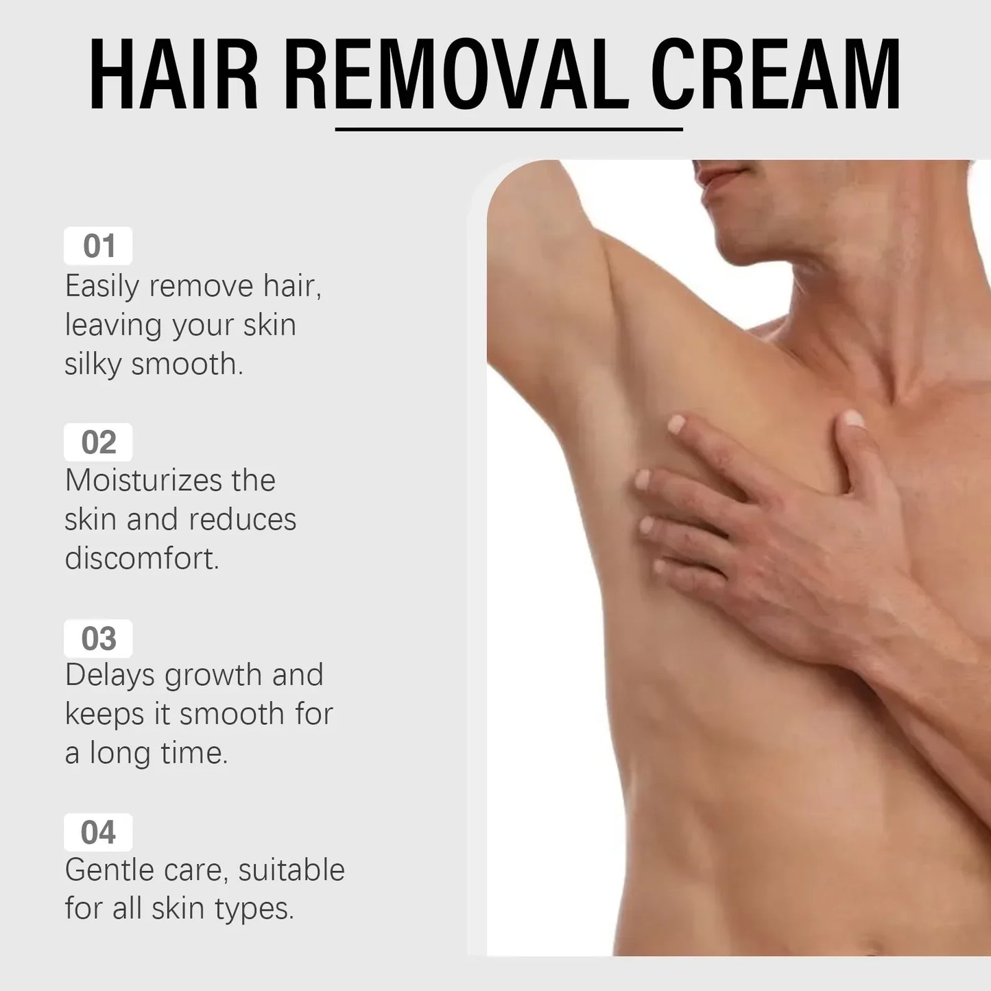 Hair Removal Cream 100g Intimate Areas Painless Non Irritating Beard Removal Grooming Trend 2026