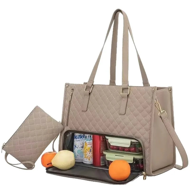 Insulated Lunch Bag Black Shoulder Laptop Bag 2-in-1 Large Capacity Back to School 2026 Gift