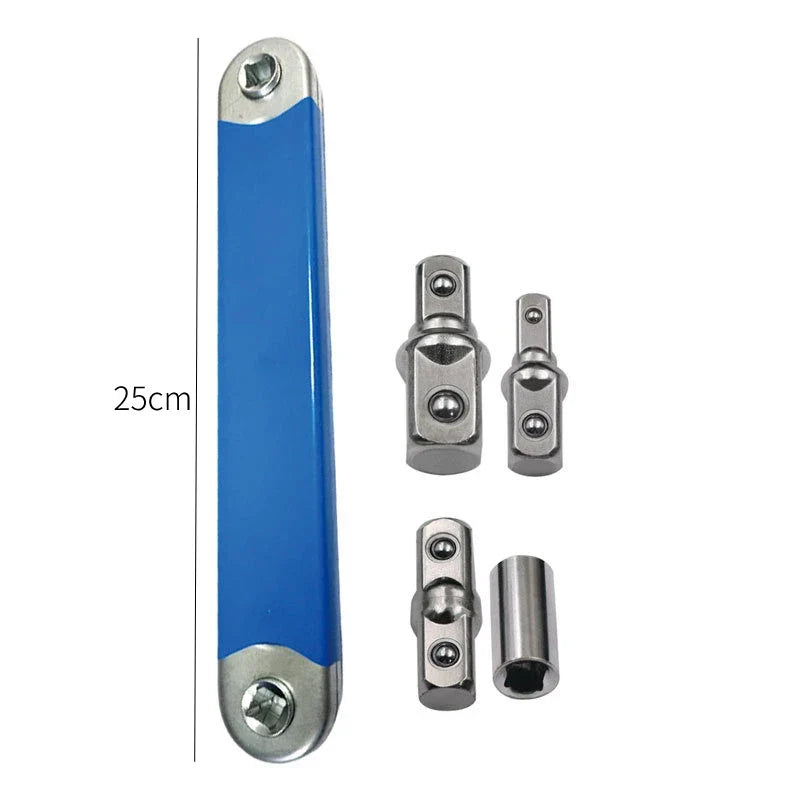 Compact Offset Extension Wrench 4-Adapter Set – Dual-Purpose Impact Socket Ratchet Automotive Hand Tool 2026