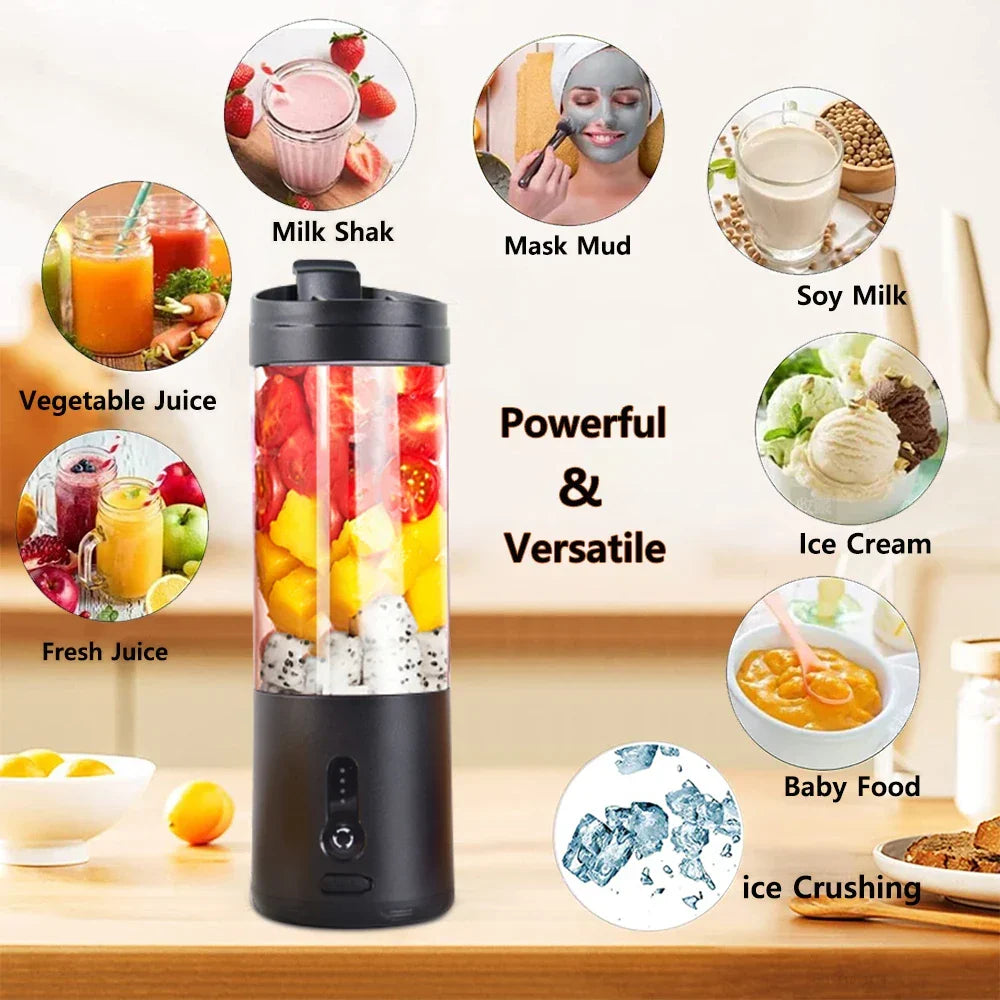 Portable Blender 6-Blades Smoothie Maker Summer Essentials 2026 Rechargeable On The Go Juicer