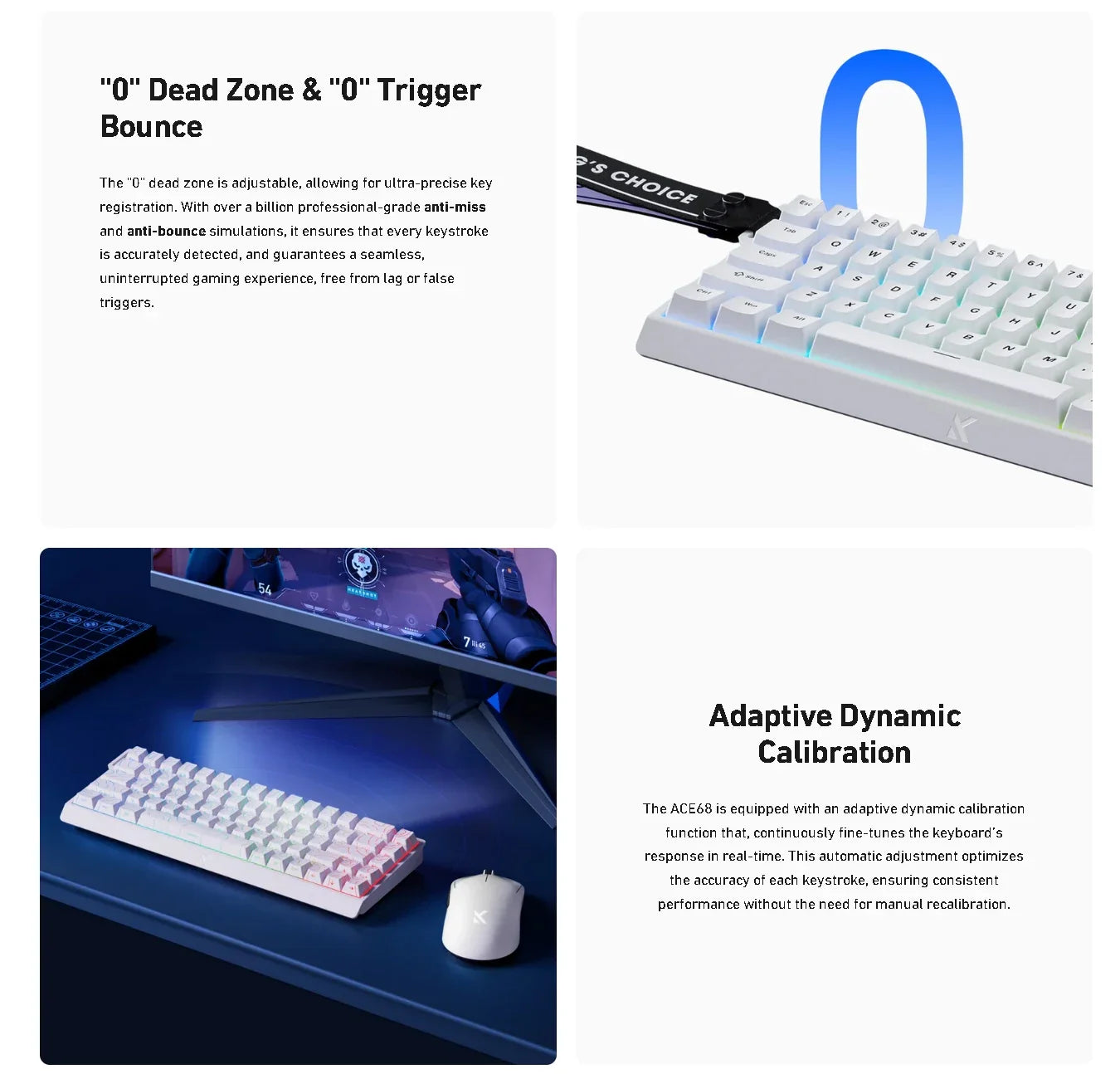 Hall Effect 68 Key Magnetic Gaming Keyboard Topographic RGB
