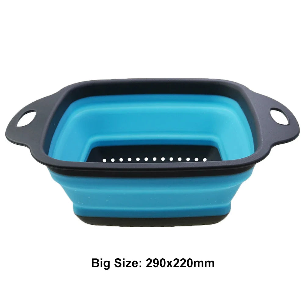 Silicone Folding Drain Basket 2-In-1 Collapsible Colander For Fruits And Vegetables Space-Saving Kitchen Tool Fall 2026