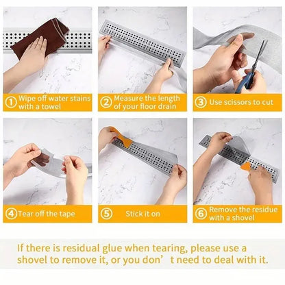 Shower Drain Hair Catcher Mesh Filter Self Adhesive Cuttable Roll Disposable Hair Filter For Bathroom And Kitchen Sink